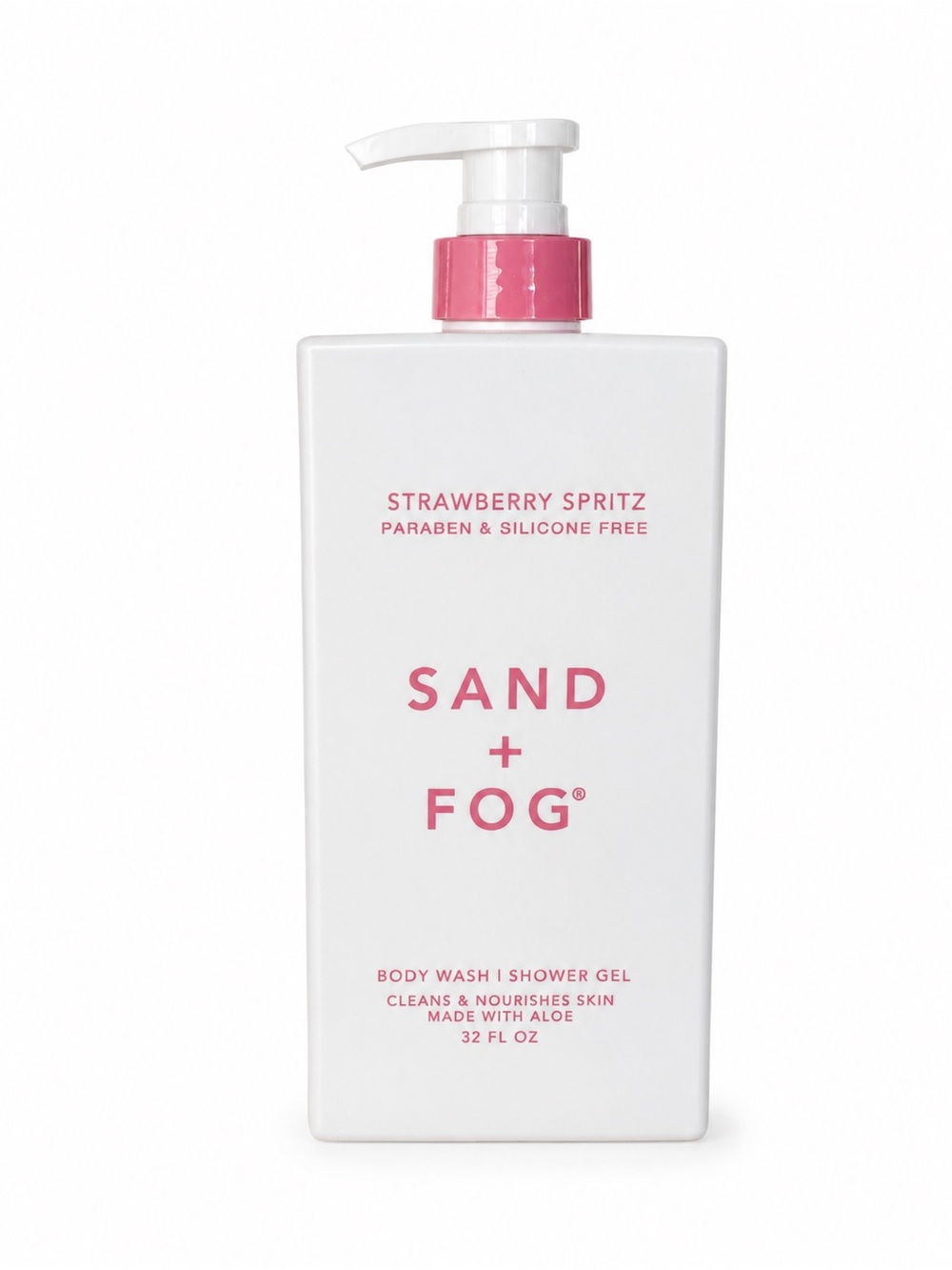 Sand + Fog Strawberry Spritz Body Wash - White with Pink Accents